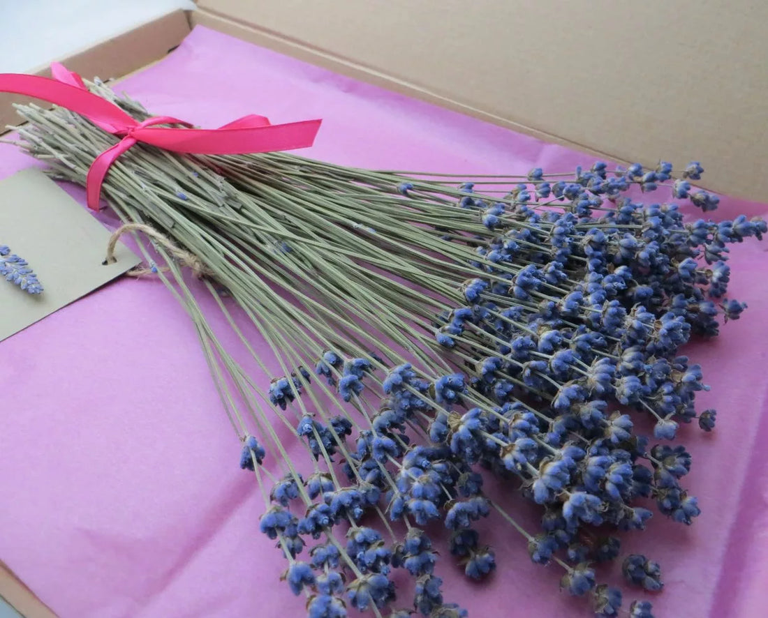 Dried flowers through the letterbox