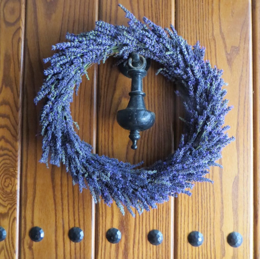 lavender wreath on our front door