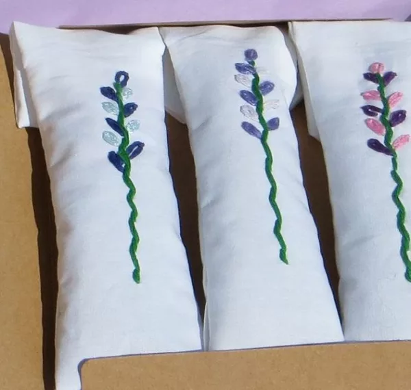 white lavender bags