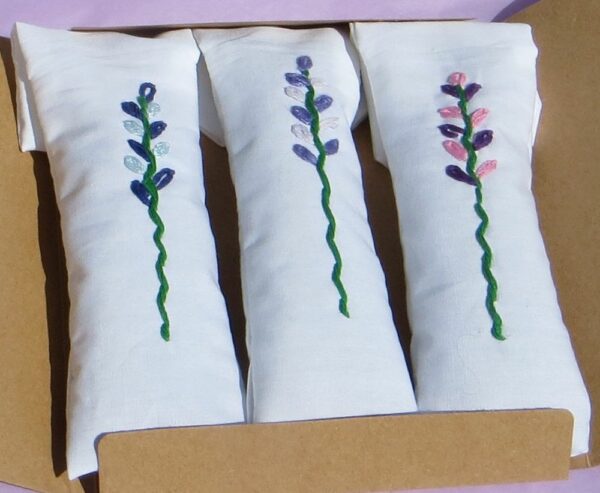 embroided lavender bags