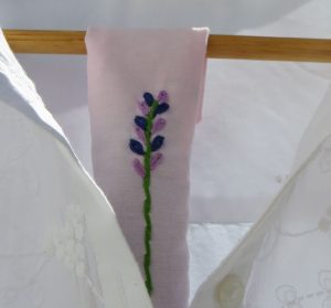 present for grandma embroided lavender bag