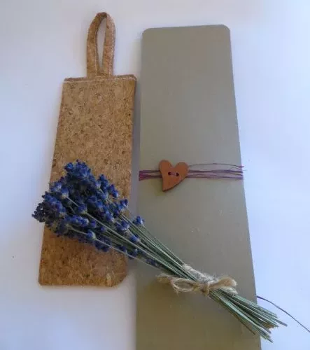 cork bookmark lavender