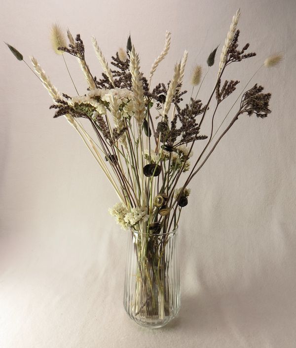 stylish dried flowers black and white