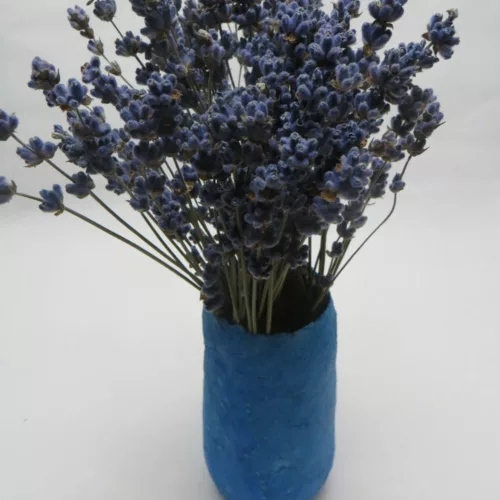 Trockenblumen mit Vase Pappmaché
