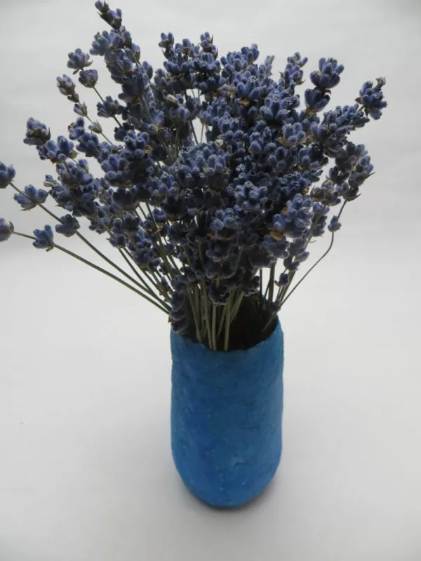 Trockenblumen mit Vase Pappmaché